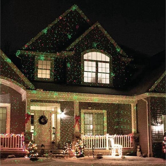 Star Shower Ultra 9 Christmas Laser Projector Red Green W/ Remote Light Show NEW - Picture 2 of 8